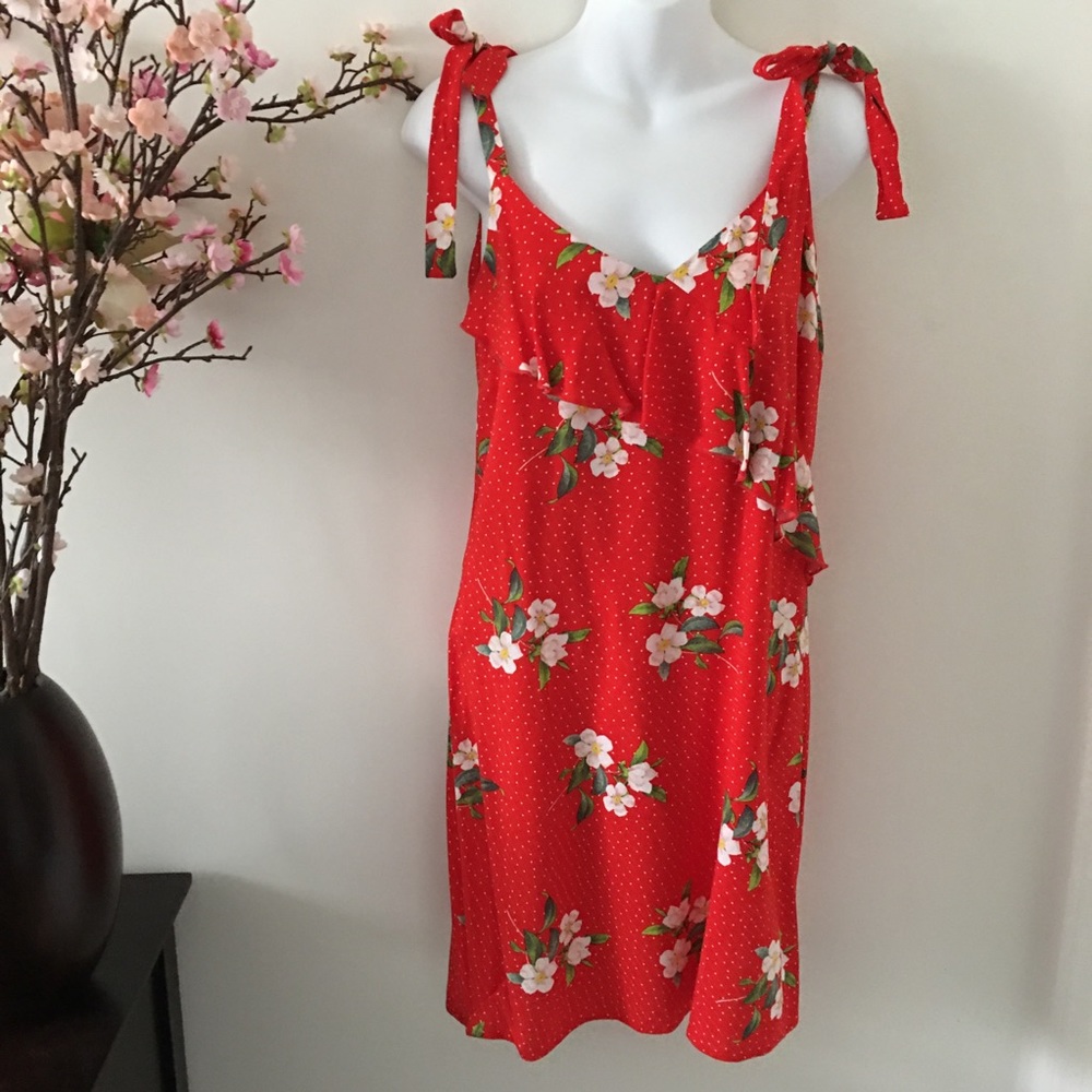Dorothy Perkins Sleeveless Red Floral Dress Size 4